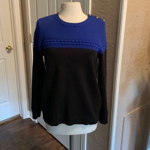 Beautiful blue and black Charter Club medium sweater.